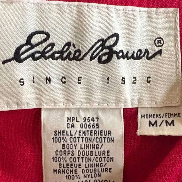 Vintage Eddie Bauer Denim Jacket – Red Lined – Size M - Picture 8 of 8